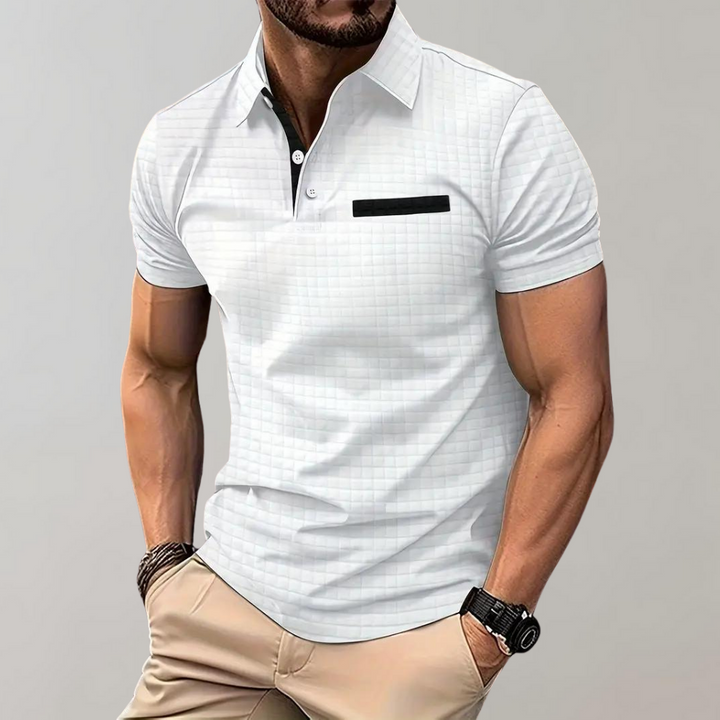 Chic Men's Polo Shirt - Classic Elegance-White-S-Nora Luxe