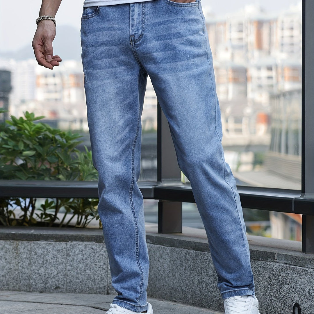 Chic Men's Streetwear Stretch Trousers - Milan-Light Blue-S-Nora Luxe
