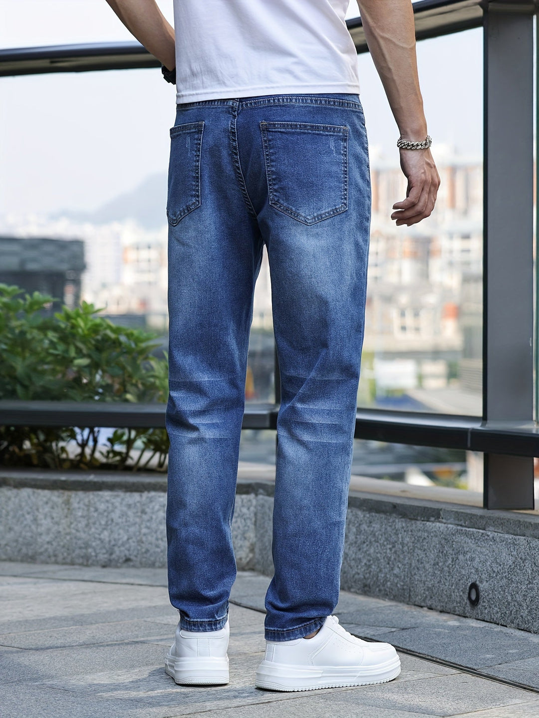 Chic Men's Streetwear Stretch Trousers - Milan-Light Blue-S-Nora Luxe