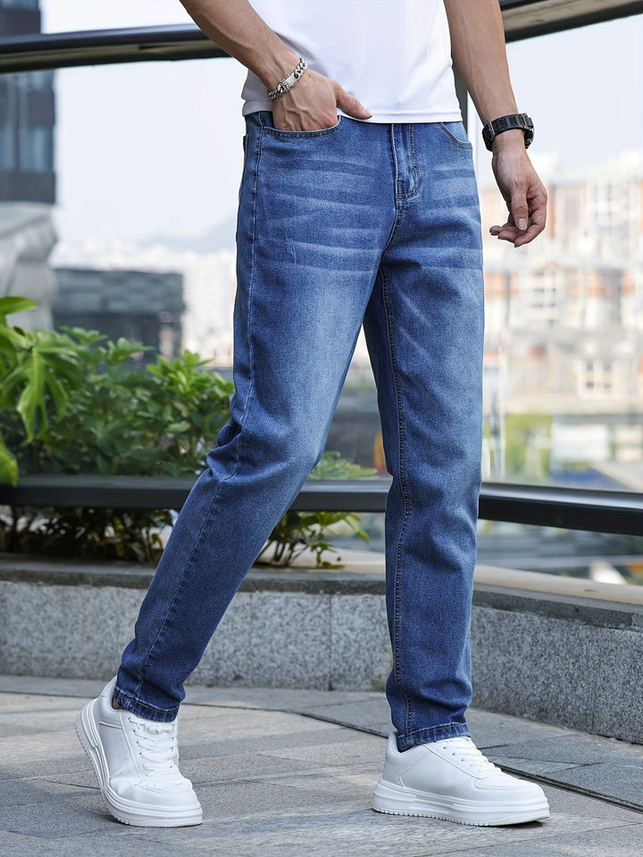 Chic Men's Streetwear Stretch Trousers - Milan-Light Blue-S-Nora Luxe