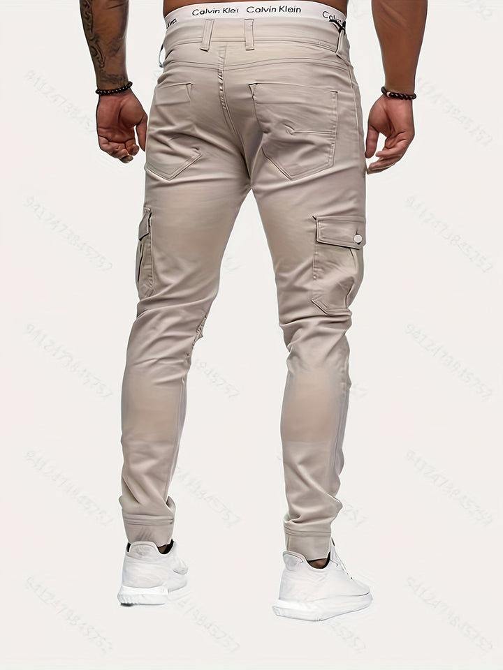 Chic Men's Stretch Trousers in Street Style - Daan-Beige-S-Nora Luxe