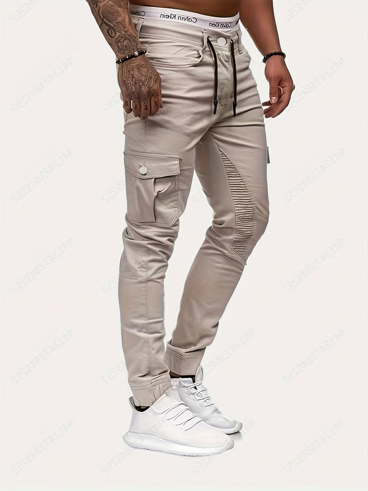 Chic Men's Stretch Trousers in Street Style - Daan-Beige-S-Nora Luxe