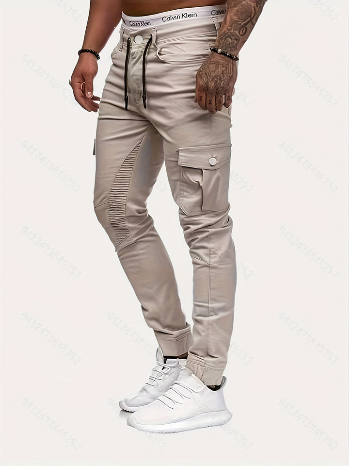 Chic Men's Stretch Trousers in Street Style - Daan-Beige-S-Nora Luxe