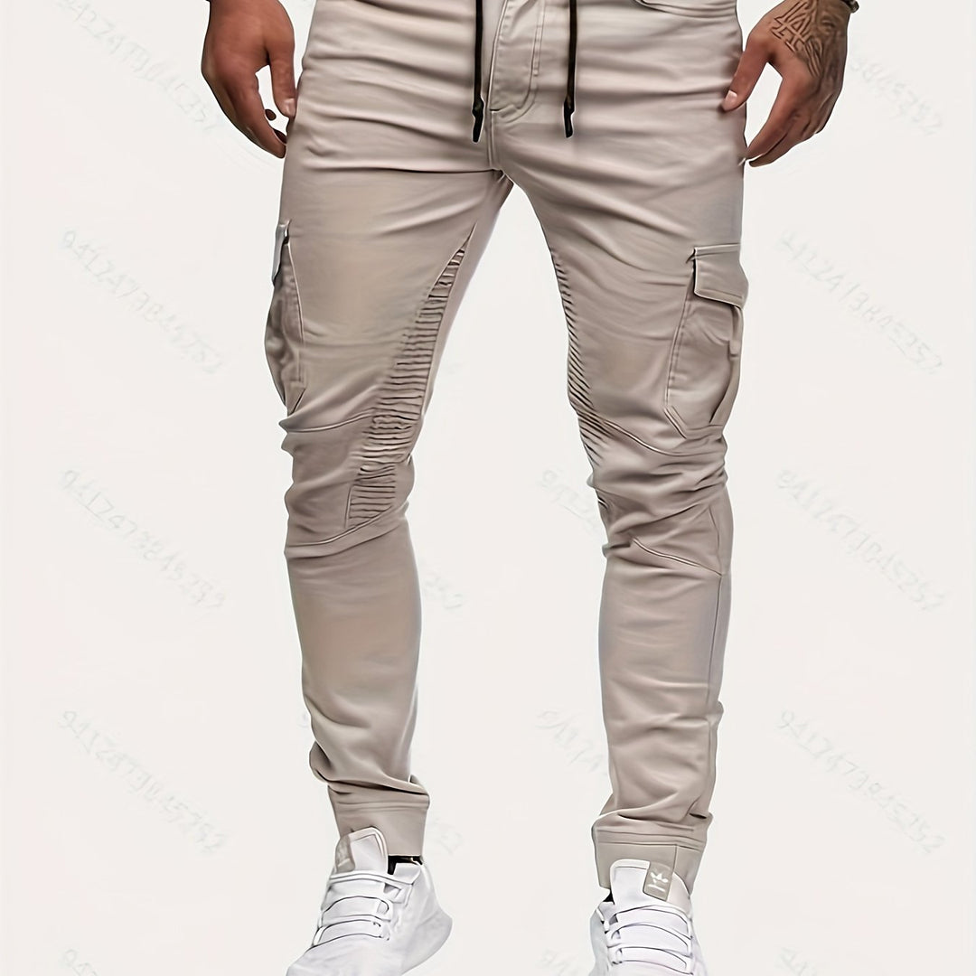 Chic Men's Stretch Trousers in Street Style - Daan-Beige-S-Nora Luxe