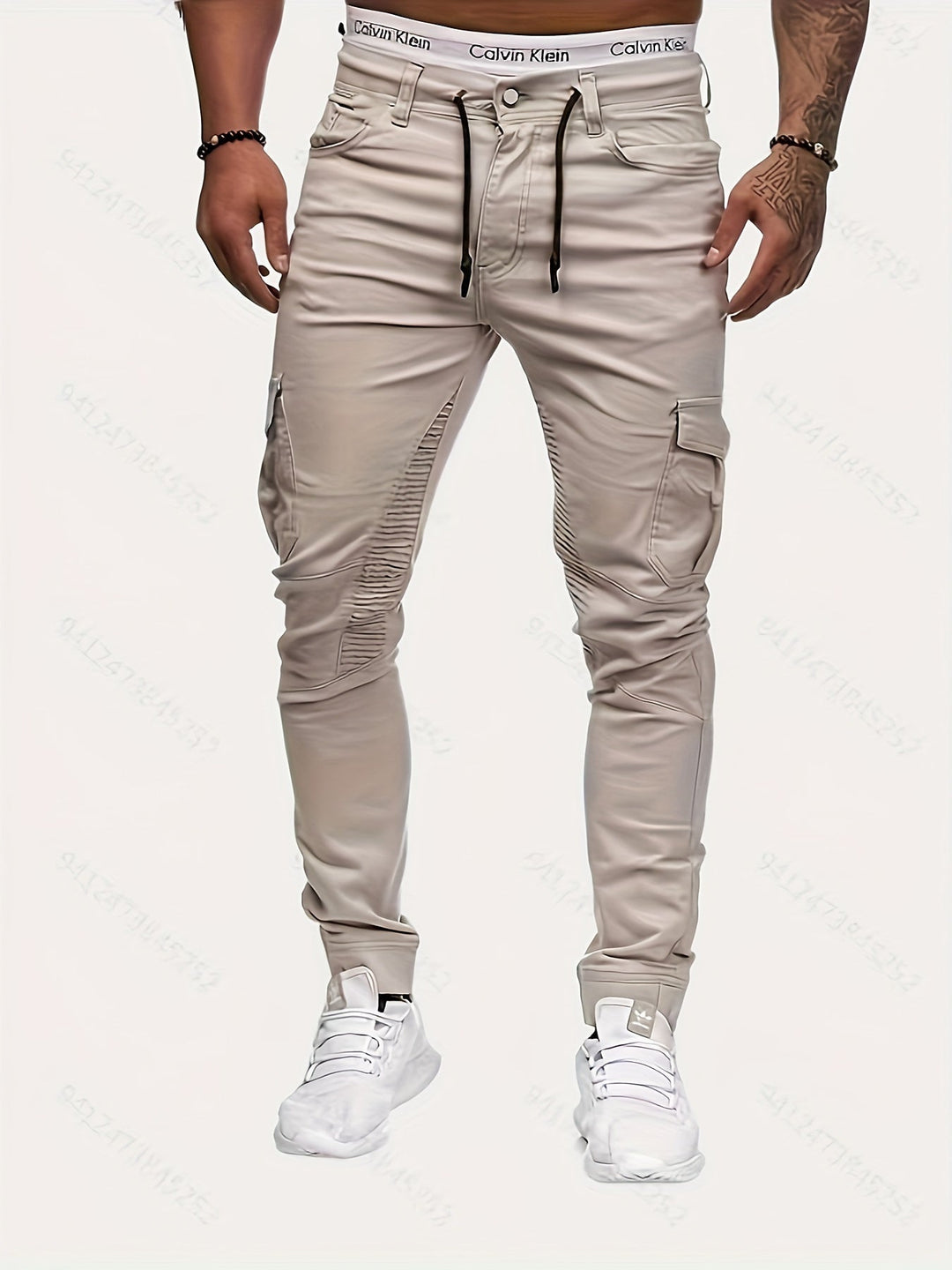 Chic Men's Stretch Trousers in Street Style - Daan-Beige-S-Nora Luxe