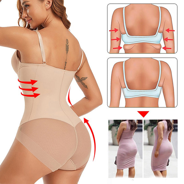 Chic Slimming Shapewear Bodysuit - Élise-Beige-S-The Livary