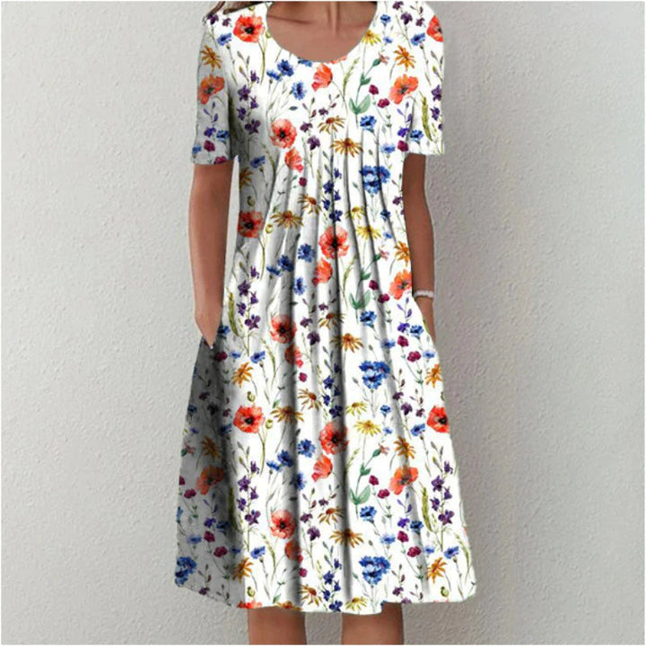Chic Summer Dress - Luna-White-Red-S-Nora Luxe