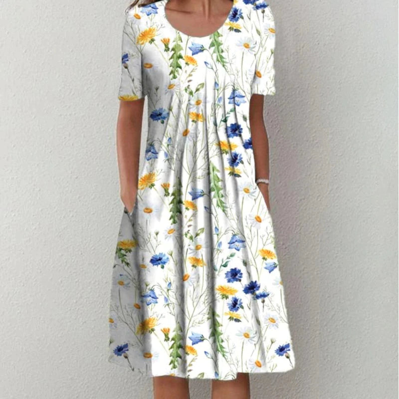 Chic Summer Dress - Luna-White-Yellow-S-Nora Luxe