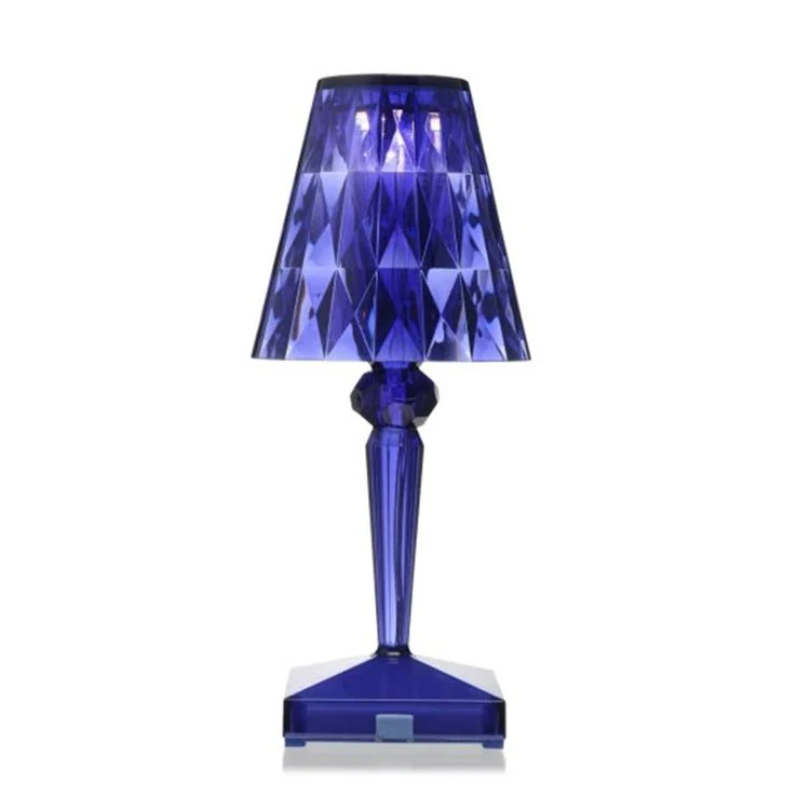 Chic Table Lamp with Crystal Design - CrystalLuxe-Blue-Nora Luxe