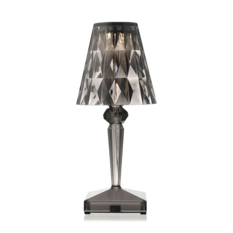Chic Table Lamp with Crystal Design - CrystalLuxe-Gray-Nora Luxe
