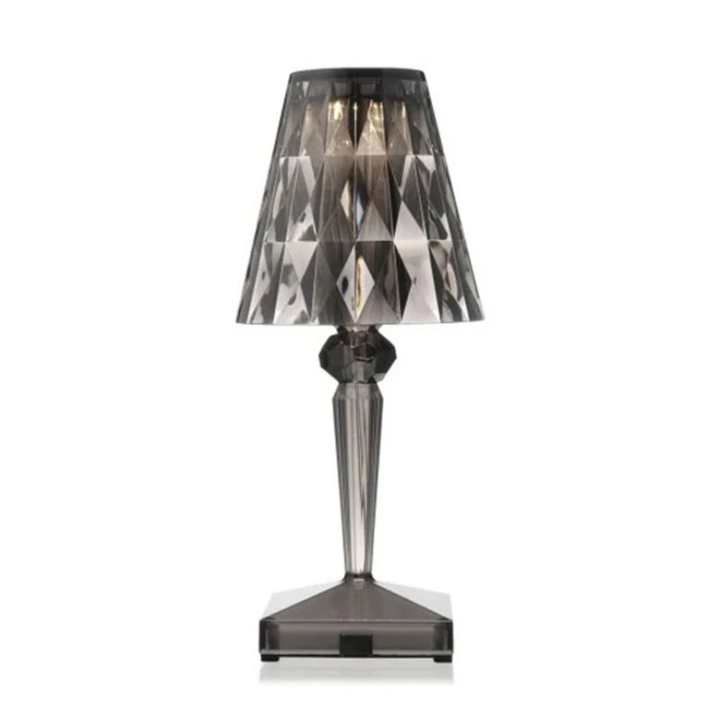 Chic Table Lamp with Crystal Design - CrystalLuxe-Gray-Nora Luxe