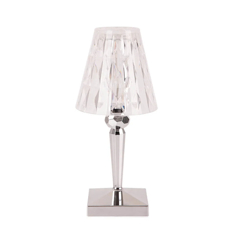 Chic Table Lamp with Crystal Design - CrystalLuxe-Silver-Nora Luxe