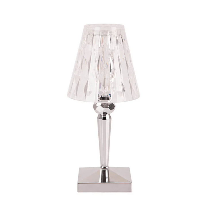 Chic Table Lamp with Crystal Design - CrystalLuxe-Silver-Nora Luxe