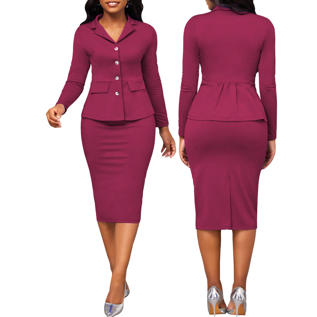 Chic Two-Piece Ladies Suit - Elena-Pink-S-Nora Luxe
