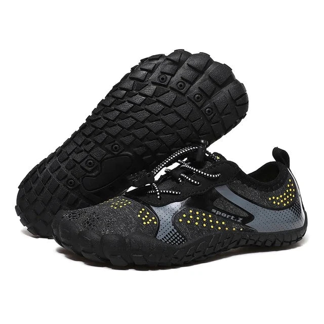 Children's beach shoes with a firm sole & secure fit – WaveTrek-Black-9-Nora Luxe