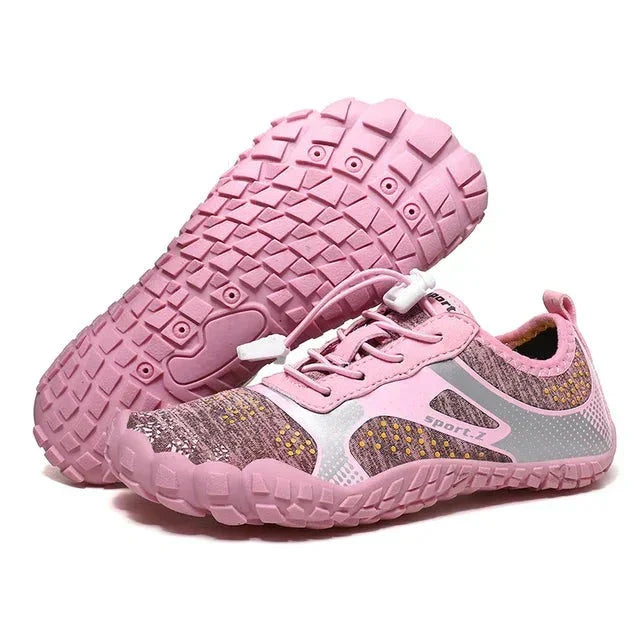 Children's beach shoes with a firm sole & secure fit – WaveTrek-Pink-9-Nora Luxe