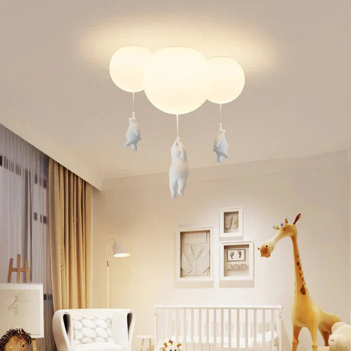 Children's Ceiling Lamp with Bear and Balloon - CloudBear-Warm White-5.91 in-A-Nora Luxe