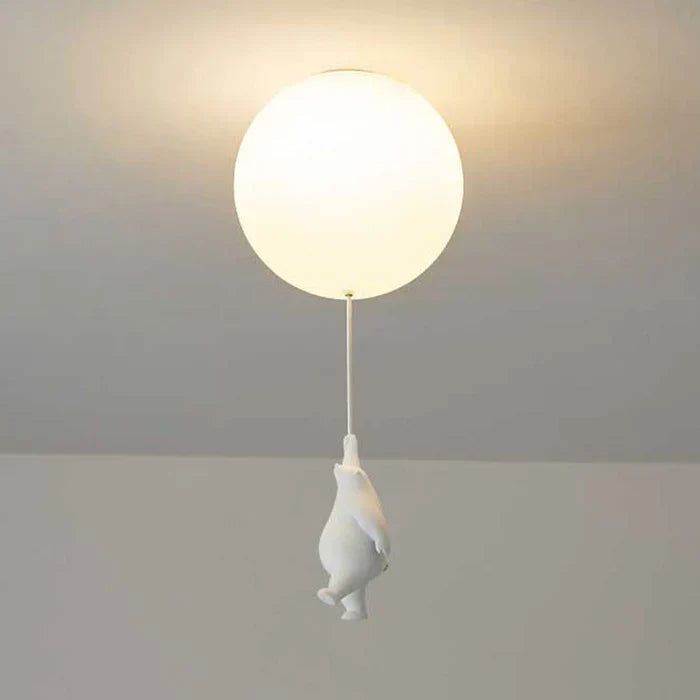 Children's Ceiling Lamp with Bear and Balloon - CloudBear-Warm White-5.91 in-A-Nora Luxe