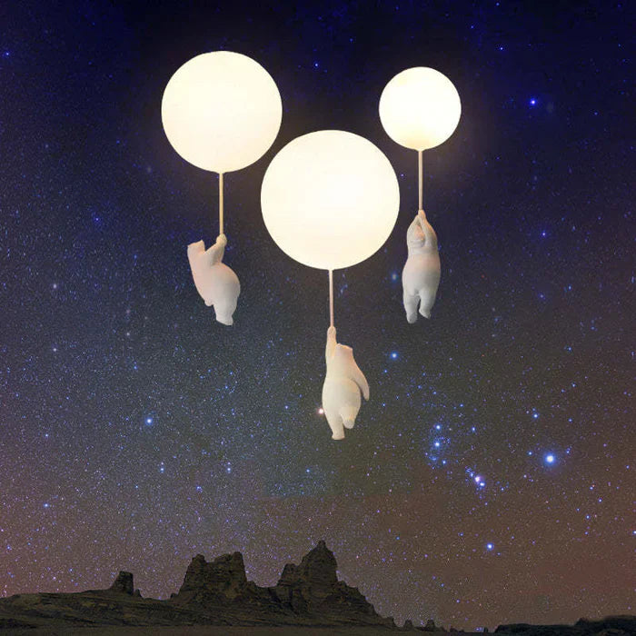 Children's Ceiling Lamp with Bear and Balloon - CloudBear-Warm White-5.91 in-A-Nora Luxe