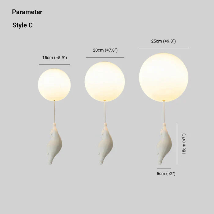 Children's Ceiling Lamp with Bear and Balloon - CloudBear-Warm White-5.91 in-A-Nora Luxe