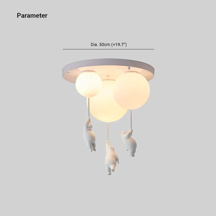 Children's Ceiling Lamp with Bear and Balloon - CloudBear-Warm White-5.91 in-A-Nora Luxe