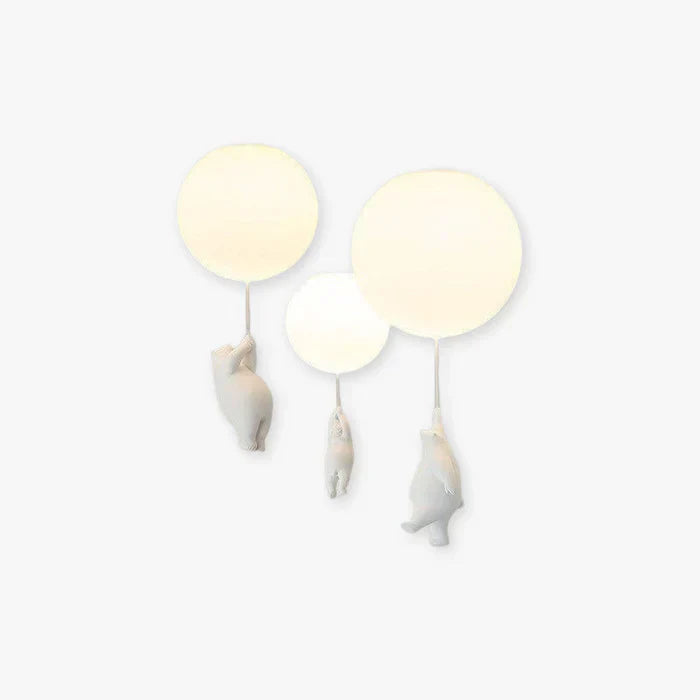 Children's Ceiling Lamp with Bear and Balloon - CloudBear-Warm White-5.91 in-A-Nora Luxe