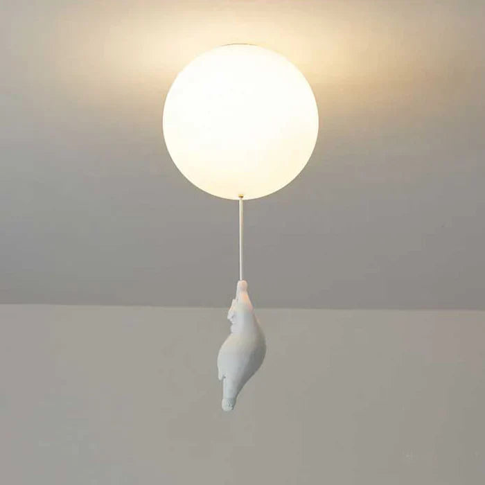 Children's Ceiling Lamp with Bear and Balloon - CloudBear-Warm White-5.91 in-C-Nora Luxe