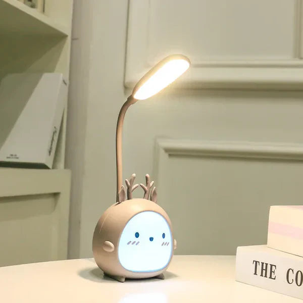 Children's reading lamp with eye protection and USB night light - BrightBuddy-Gray Deer-Nora Luxe