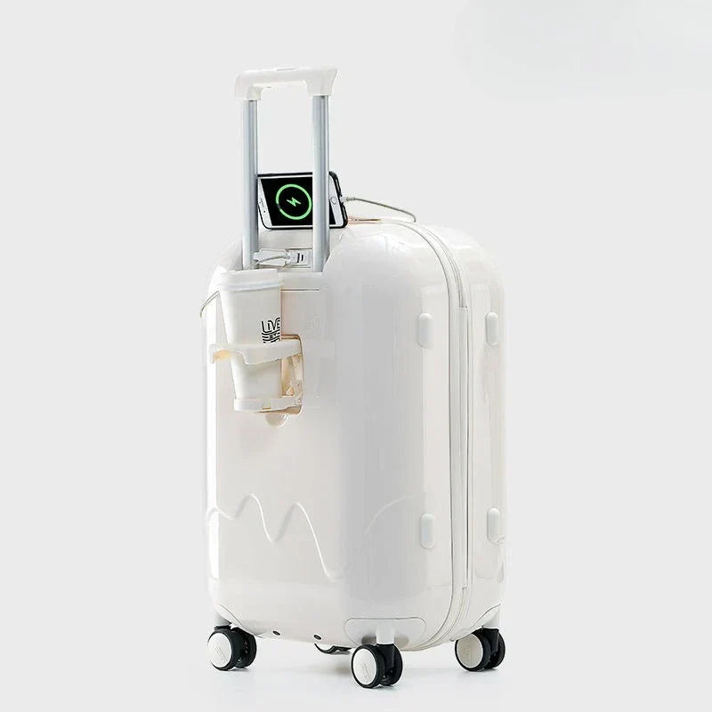 Child's suitcase with safety lock – Sevilla-White-S (52 L)-Nora Luxe