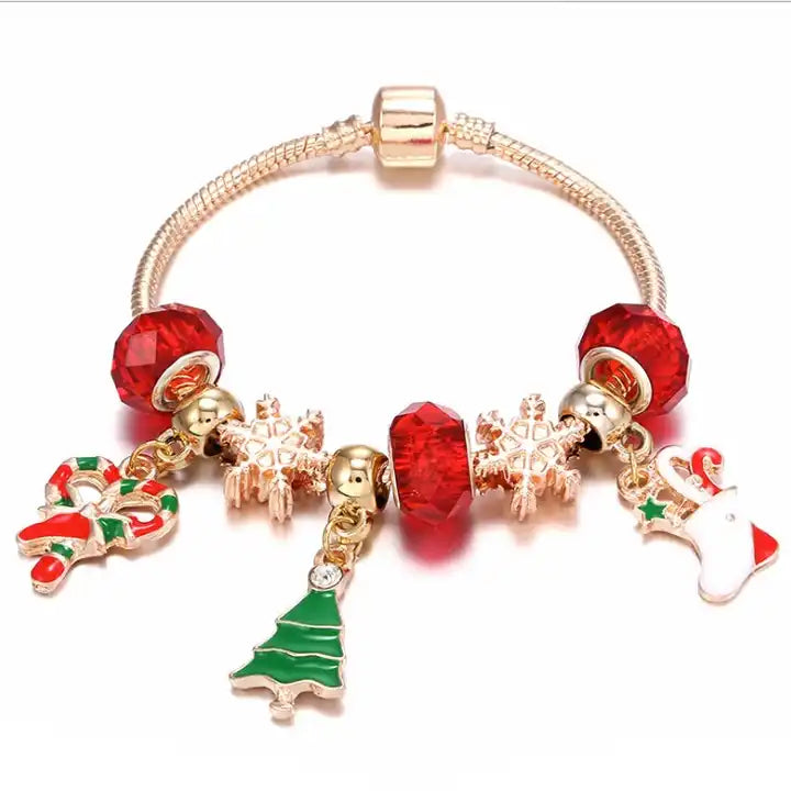Christmas Candy Cane Charm Bracelet | Festive Jewellery Gift-CHRISTMAS TREE-Nora Luxe