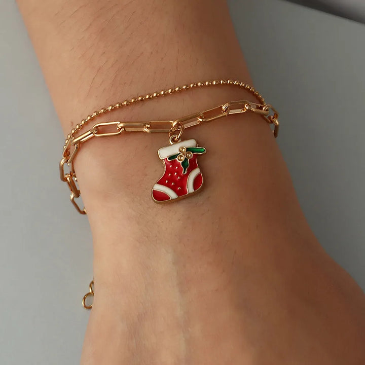 Christmas Charm Bracelet | Festive and Fun Design-CHRISTMAS SOCKS-Nora Luxe