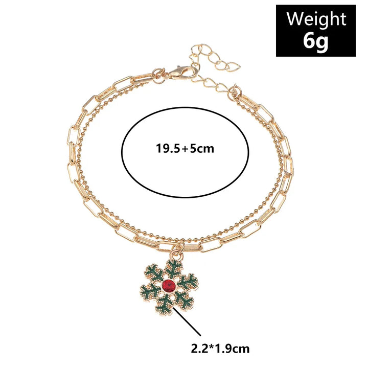 Christmas Charm Bracelet | Festive and Fun Design-SNOWFLAKE-Nora Luxe