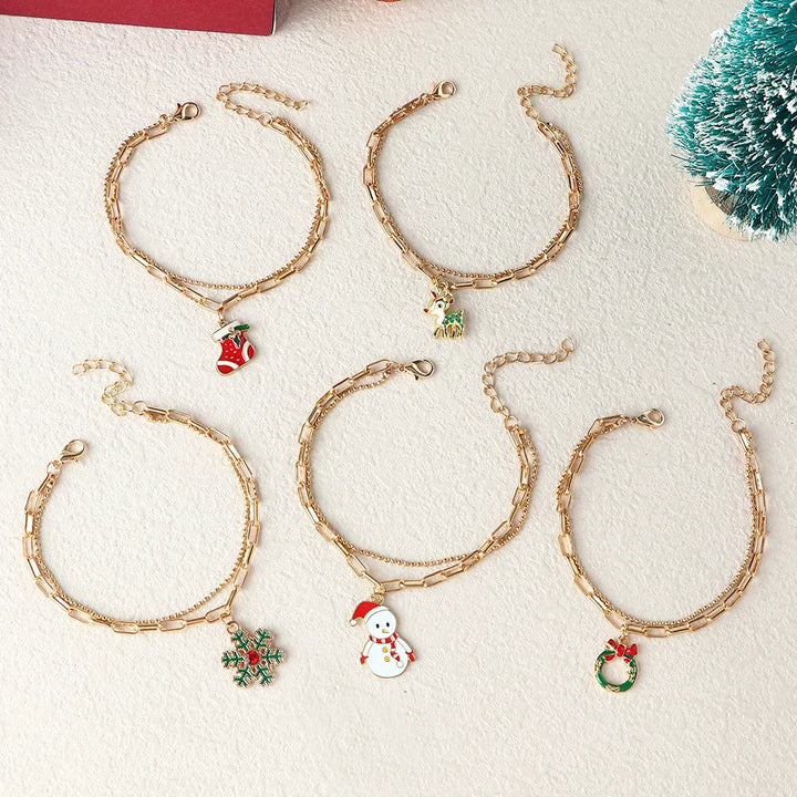 Christmas Charm Bracelet | Festive and Fun Design-SNOWFLAKE-Nora Luxe