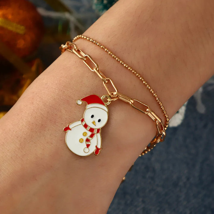 Christmas Charm Bracelet | Festive and Fun Design-SNOWMAN-Nora Luxe
