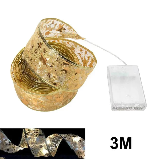 Christmas Lights Ribbon - TwinkleRibbon-Style 2-118.11 inches-Nora Luxe