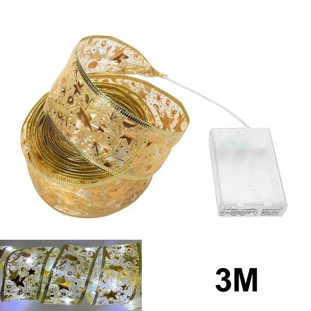 Christmas Lights Ribbon - TwinkleRibbon-Style 4-118.11 inches-Nora Luxe