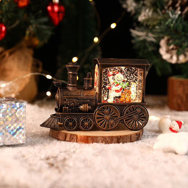 Christmas Music Box Train - JingleTracks-Bronze - Snowman-Nora Luxe