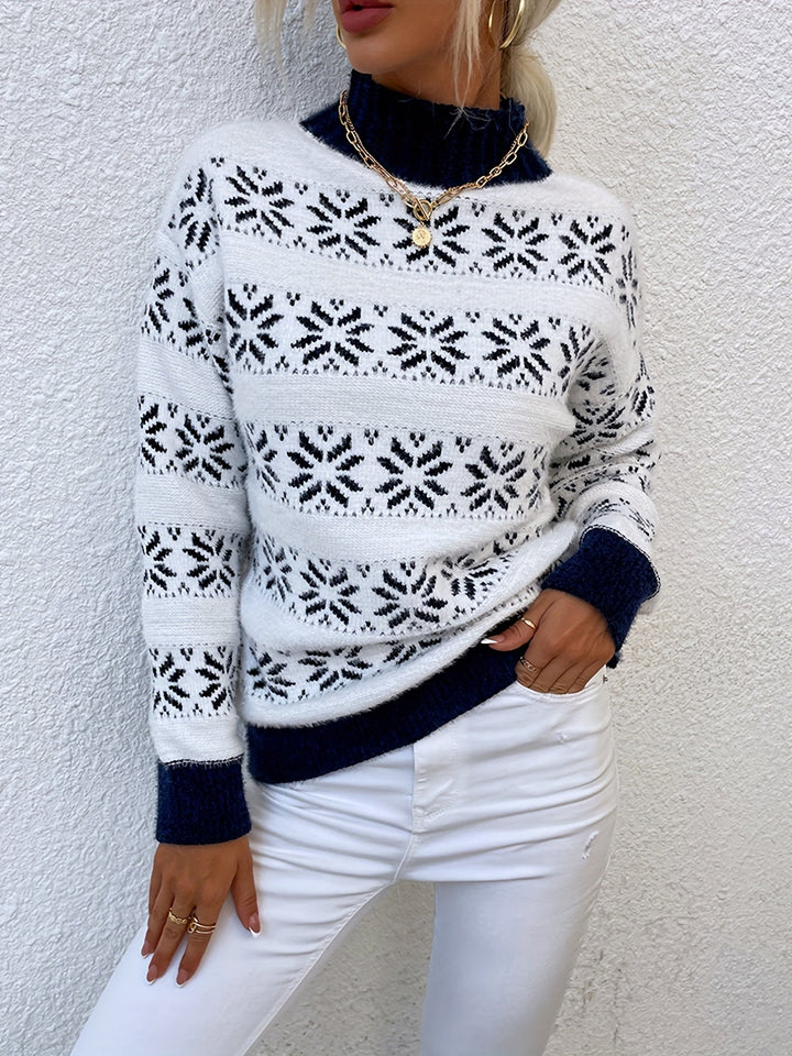 Christmas Pattern Sweater - Holly-Pink-S-Nora Luxe
