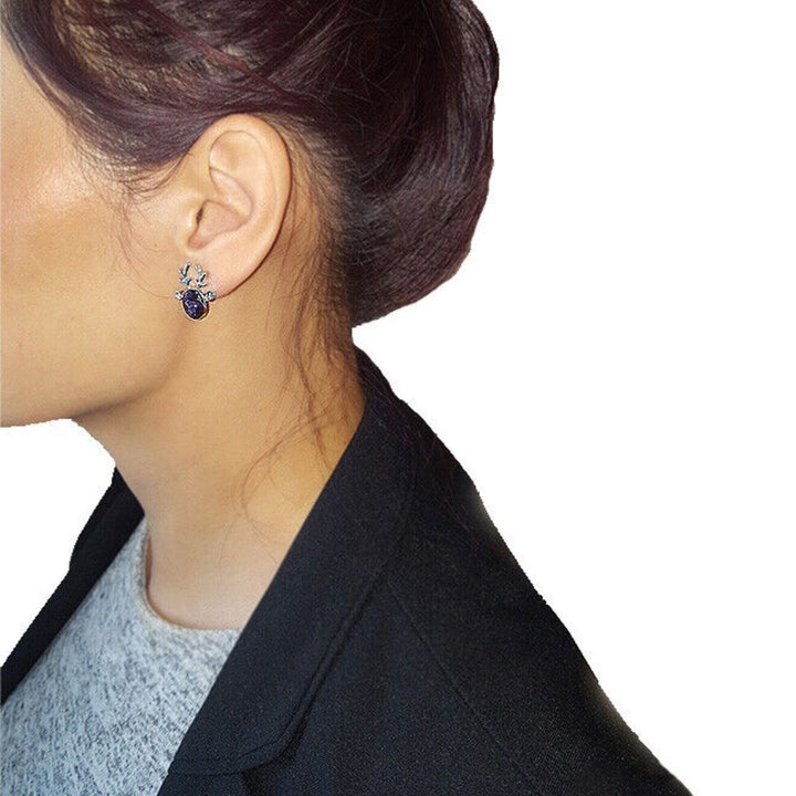 Christmas Reindeer Stud Earrings | Festive Women's Jewellery-RED GOLD-Nora Luxe