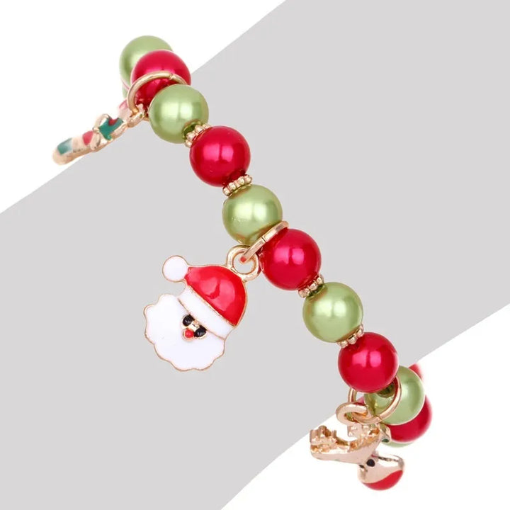 CHRISTMAS SANTA BEAD BRACELET-Nora Luxe