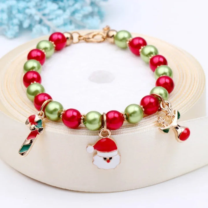 CHRISTMAS SANTA BEAD BRACELET-Nora Luxe