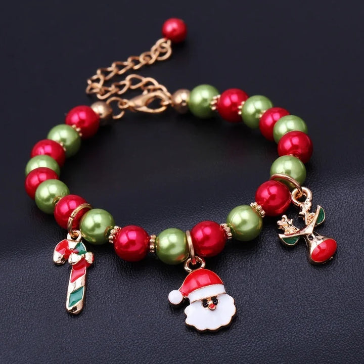 CHRISTMAS SANTA BEAD BRACELET-Nora Luxe