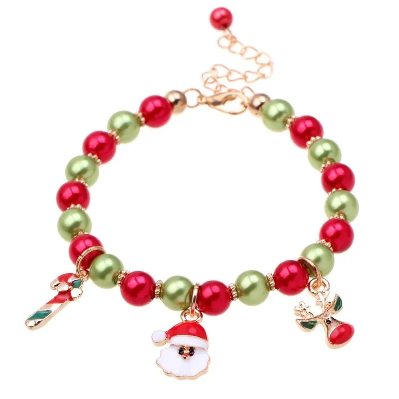 CHRISTMAS SANTA BEAD BRACELET-Nora Luxe