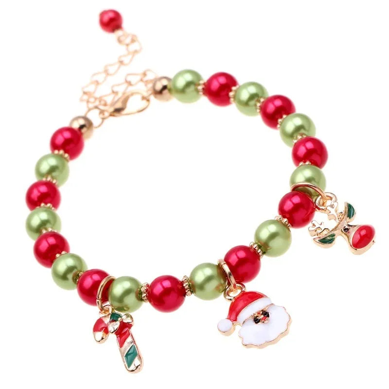 CHRISTMAS SANTA BEAD BRACELET-Nora Luxe