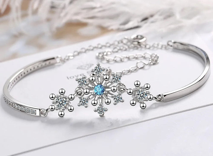 Christmas Snowflake Cubic Zirconia Bracelet-Nora Luxe