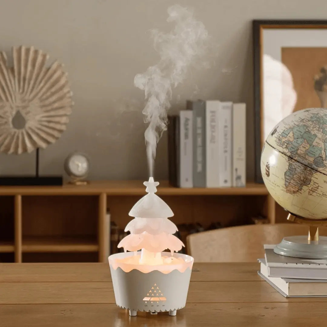 Christmas Tree Aroma Diffuser - AromaEvergreen-White-Nora Luxe