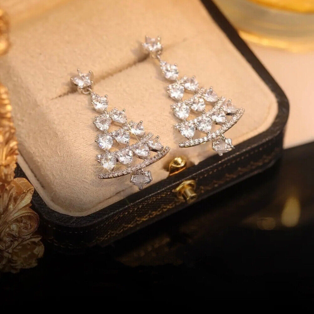 Christmas Tree Dangle Earrings | Women's Jewellery-CLEAR-Nora Luxe