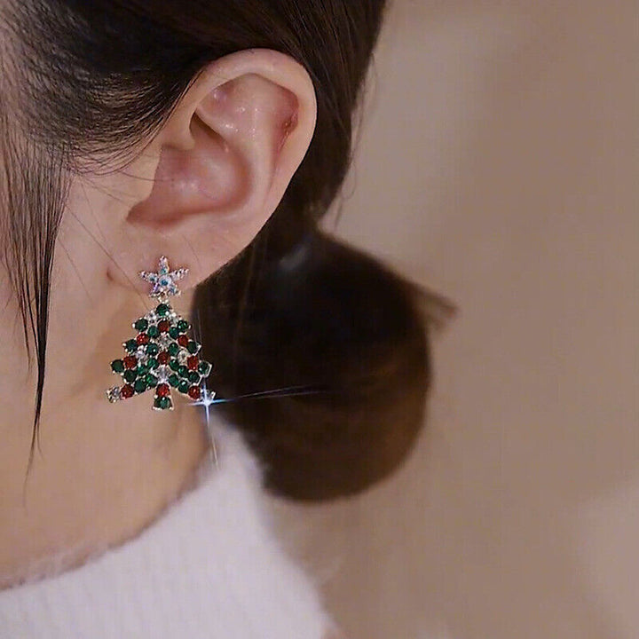 Christmas Tree Dangle Earrings | Women's Jewellery-CLEAR-Nora Luxe