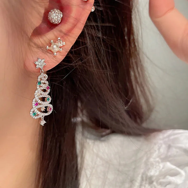 CHRISTMAS TREE TASSEL EARRINGS - Festive Women's Jewellery-Nora Luxe