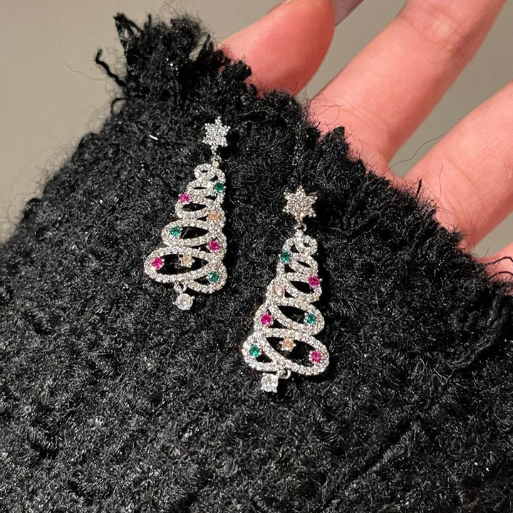 CHRISTMAS TREE TASSEL EARRINGS - Festive Women's Jewellery-Nora Luxe